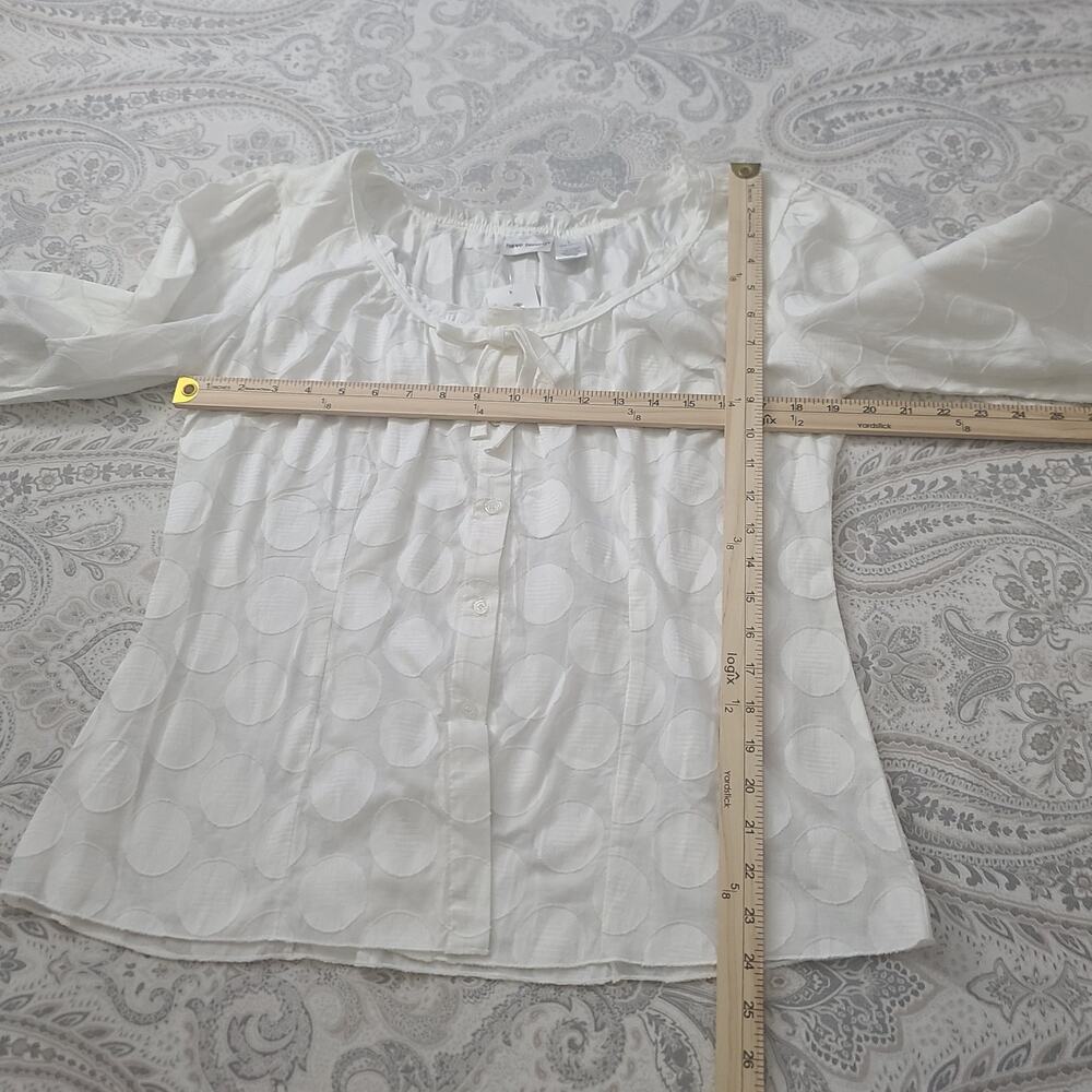Harve Benard Vintage100% cotton Dot detail women's blouse Ivory Size Large - Picture 4 of 7